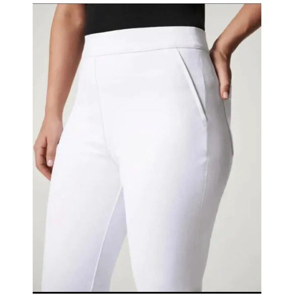 Spanx Women’s The Perfect Slim Straight Pull On Pant White Stretch Size L P NEW - Picture 6 of 16